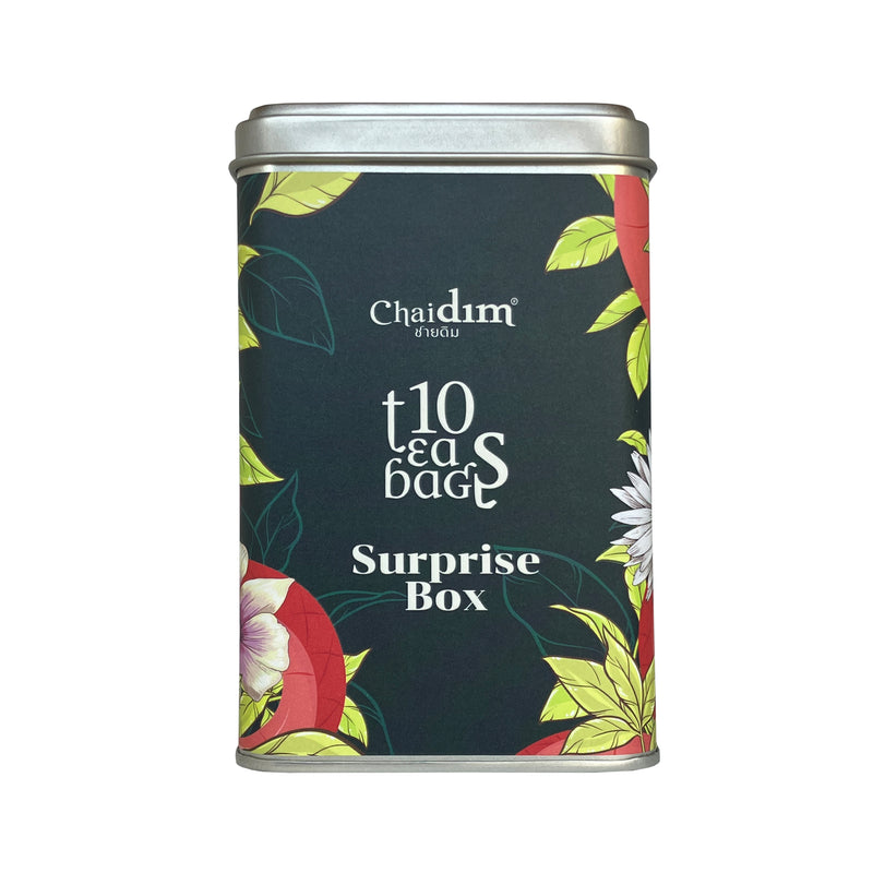 Chaidim 10 Teabags Surprise Box - Red Snake on Black  ชายดิม กล่องชา เซอร์ไพร์ส์ 10 ซอง กล่องดำ