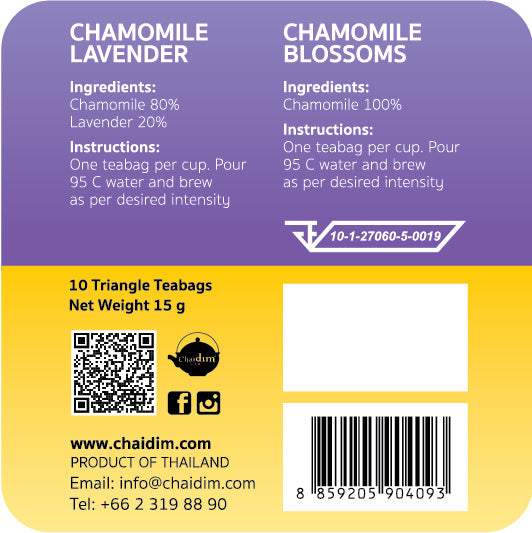 Chaidim DUO Box Chamomile Blossoms 5 Teabags & Chamomile Lavender 5 Teabags