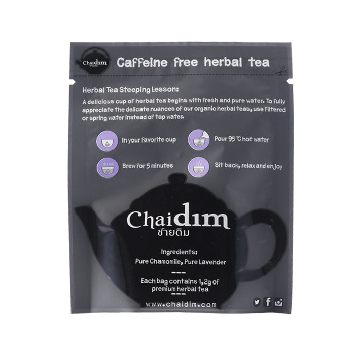 Chaidim Chamomile Lavender 5 Teabags ชายดิม ชาสมุนไพร คาโมไมล์ ลาเวนเดอร์ บรรจุ 5 ถุงชา