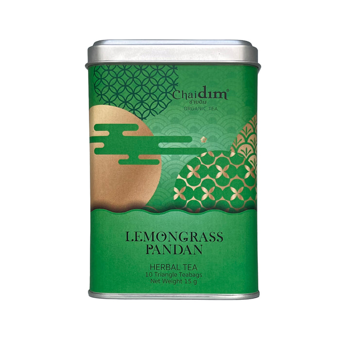 Chaidim Lemongrass Pandan 10 Teabags - ชายดิม ชาสมุนไพร ตะไคร้ใ้บเตย บรรจุ 10 ถุงชา