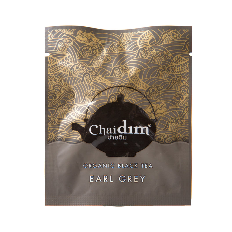 Chaidim Organic Black Tea Earl Grey package with decorative design