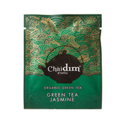Green tea jasmine package with Chaidim branding on a white background