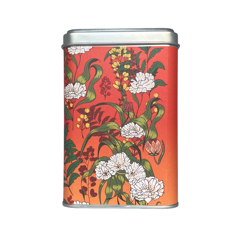 Chaidim Lemongrass Ginger Herbal Tea Seasonal Collection tin back view botanical illustration
