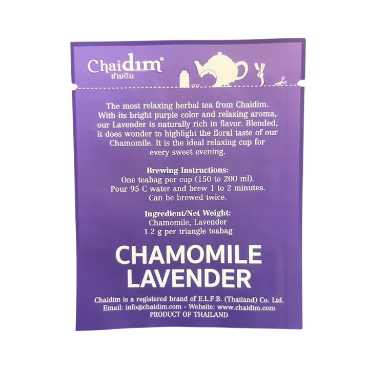 Chaidim Chamomile Lavender 10 Teabags ชายดิม ชาสมุนไพร คาโมไมล์ ลาเวนเดอร์ บรรจุ 10 ถุงชา