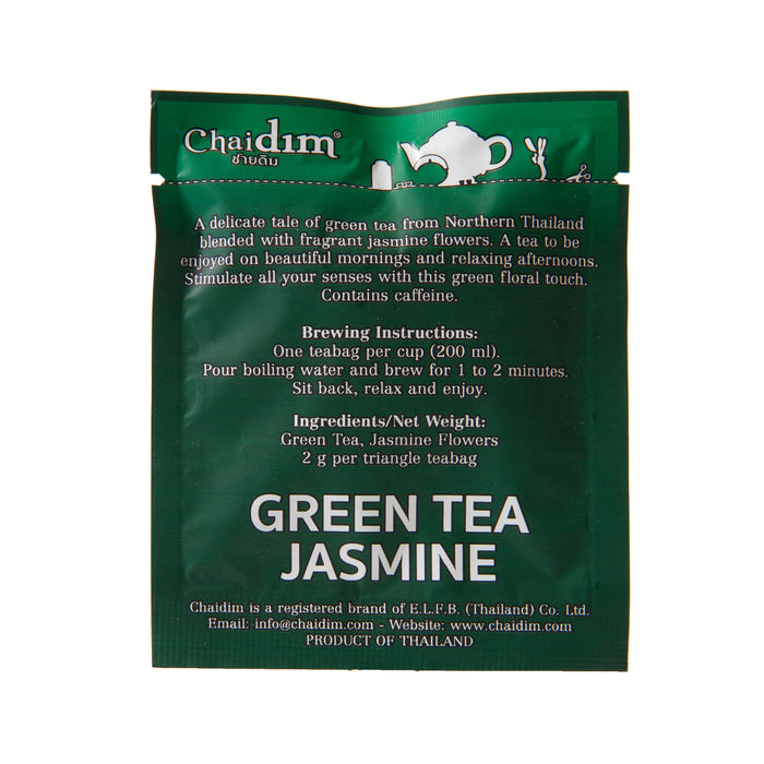 Chaidim Green Tea Jasmine 25 Teabags ชายดิม ชาเขียว ดอกมะลิ บรรจุ 25 ถุงชา
