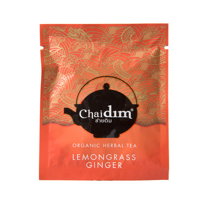 Chaidim Lemongrass Ginger Herbal Tea 10 Teabags ชายดิม ชาสมุนไพรตะไคร้ขิง บรรจุ 10 ถุงชา