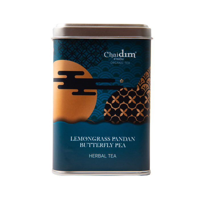 Chaidim Lemongrass Pandan Butterfly Pea 10 Teabags ชายดิม ชาสมุนไพรตะไคร้ ใ้บเตย ดอกอัญชัญ บรรจุ 10 ถุงชา