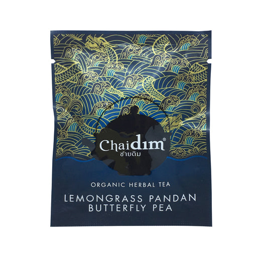 Chaidim Lemongrass Pandan Butterfly Pea ชายดิม ชาสมุนไพรตะไคร้ ใ้บเตย ดอกอัญชัญ