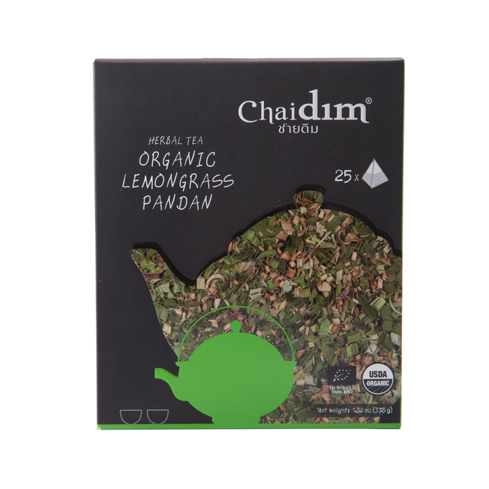 Chaidim Lemongrass Pandan Herbal Tea 25 Teabags ชายดิม ชาสมุนไพร ตะไคร้ใ้บเตย บรรจุ 25 ถุงชา