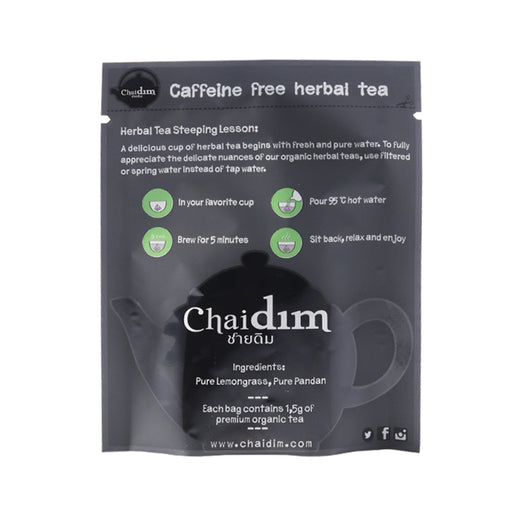 Chaidim Lemongrass Pandan Tea ชายดิม ชาสมุนไพร ตะไคร้ ใบเตย (Wholesale Teabags)