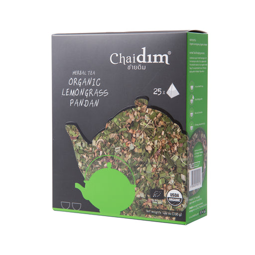 Chaidim Lemongrass Pandan Herbal Tea 25 Teabags ชายดิม ชาสมุนไพร ตะไคร้ใ้บเตย บรรจุ 25 ถุงชา
